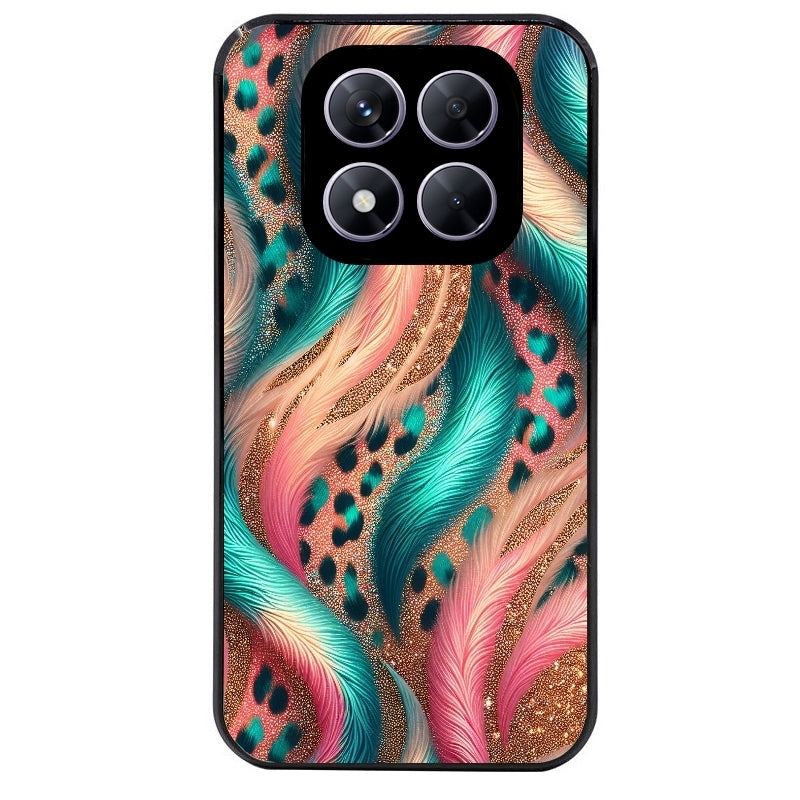 Coque noire taperso pour Redmi Note 14 et PRO PLUS 4G 5G avec motif effet fourrure leopard 2 protection antichoc personnalisée