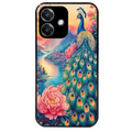 Coque noire taperso pour OPPO A40 avec motif paon japan protection antichoc personnalisée