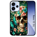 Coque noire taperso pour OPPO Reno 15 et F FS 5G avec motif tete de mort skull printemps protection antichoc personnalisée