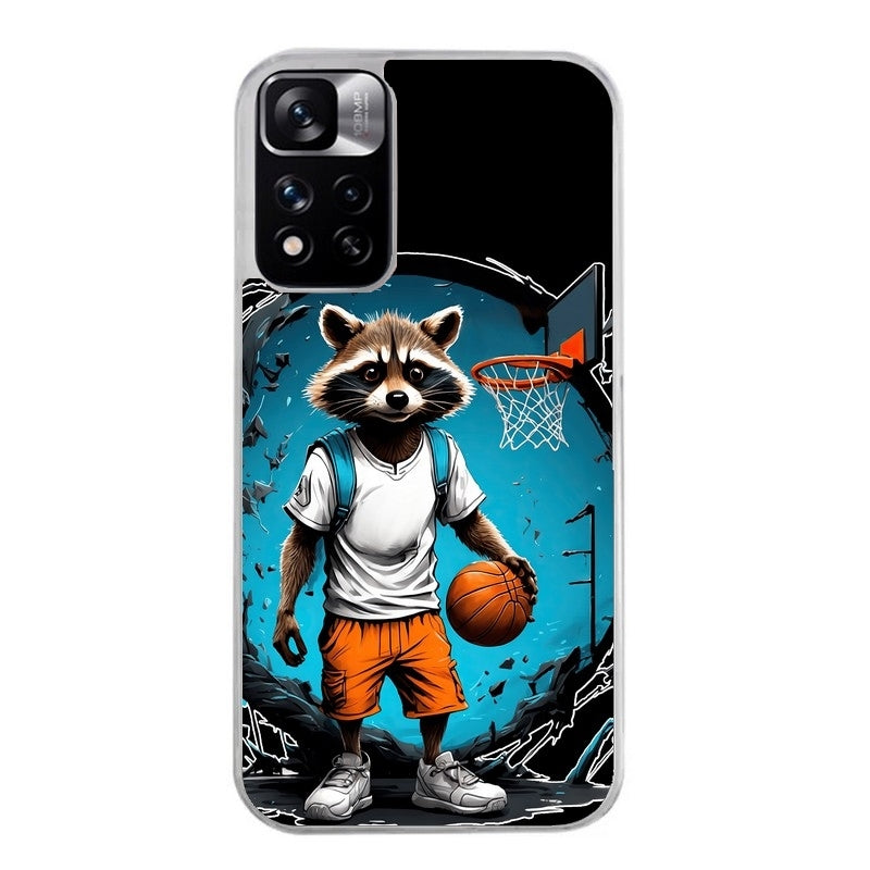 Coque taperso pour Redmi Note 10 4G 5G PRO 10S avec motif basket racoon protection antichoc personnalisée