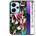 Coque noire taperso pour Redmi Note 13 PRO PLUS 5G avec motif leopard hibiscus protection antichoc personnalisée