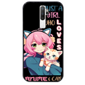 Coque noire taperso pour OPPO A5 A9 2020 avec motif anime et chat protection antichoc personnalisée