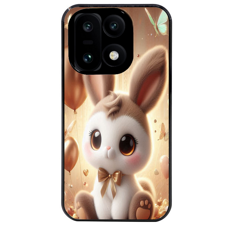 Coque noire taperso pour OnePlus 15 avec motif lapin ballon protection antichoc personnalisée