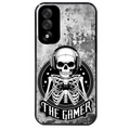 Coque noire taperso pour OnePlus Nord 5 avec motif tete de mort gamer beton protection antichoc personnalisée