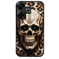 Coque noire taperso pour POCO M6 4G avec motif tete de mort leopard protection antichoc personnalisée