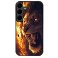 Coque noire taperso pour galaxy A06 A16 A26 A36 A56 avec motif lion flamme protection antichoc personnalisée