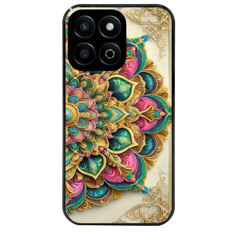 Coque noire taperso pour Honor X8 5G avec motif mandala 3 protection antichoc personnalisée