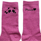 Chaussettes personnalisée paillettes rose motif panda kawaii