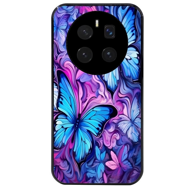 Coque noire taperso pour Magic 7 LITE et PRO avec motif papillon violet uv protection antichoc personnalisée