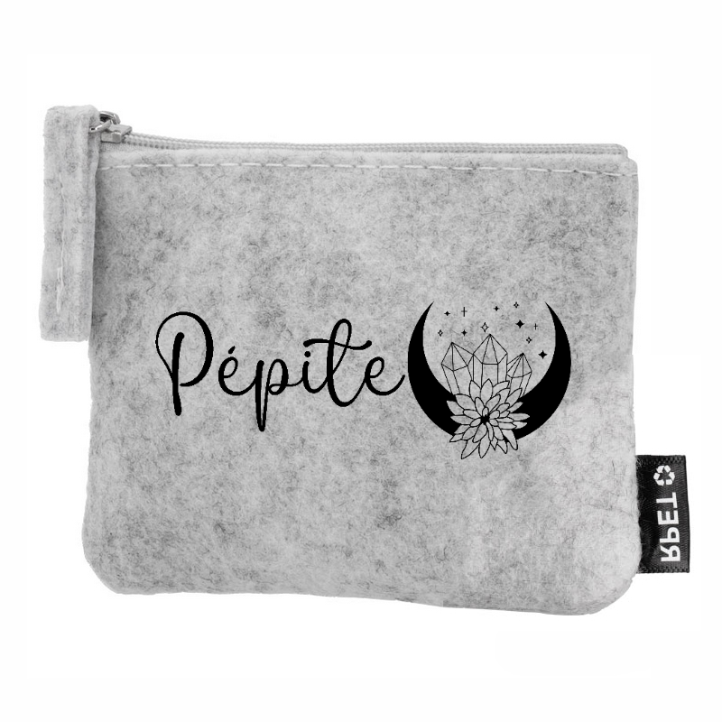 Porte monnaie personnalisé pepite en feutrine en feutrine