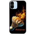 Coque noire taperso pour Redmi A1 et A2 avec motif badminton flamme personnalise protection antichoc personnalisée