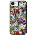 Coque noire taperso pour Iphone 16 16E PLUS MAX PRO avec motif tag et graffiti protection antichoc personnalisée