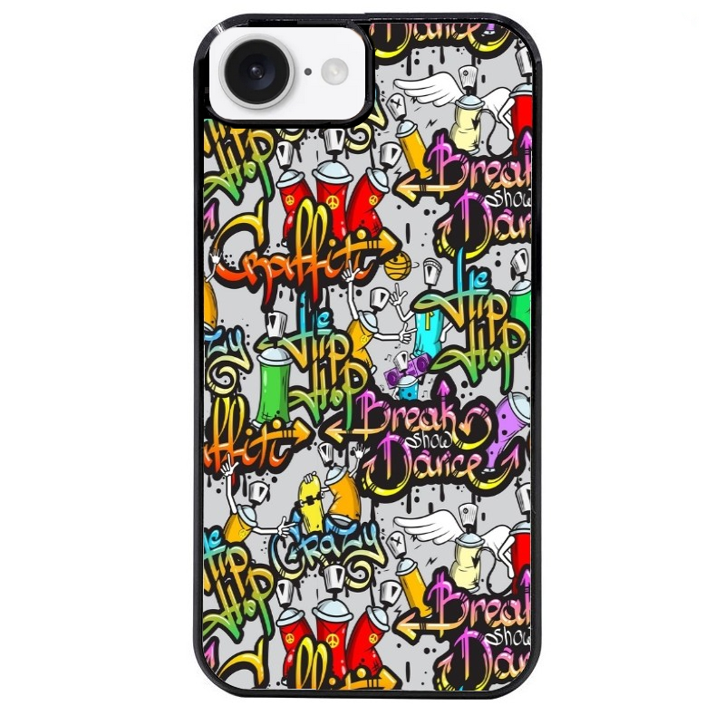 Coque noire taperso pour Iphone 17 17E AIR MAX PRO avec motif tag et graffiti protection antichoc personnalisée