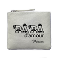Porte monnaie personnalisé papa d'amour ivoire en feutrine en feutrine ivoire