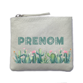 Porte monnaie personnalisé cactus succulent ivoire en feutrine en feutrine ivoire