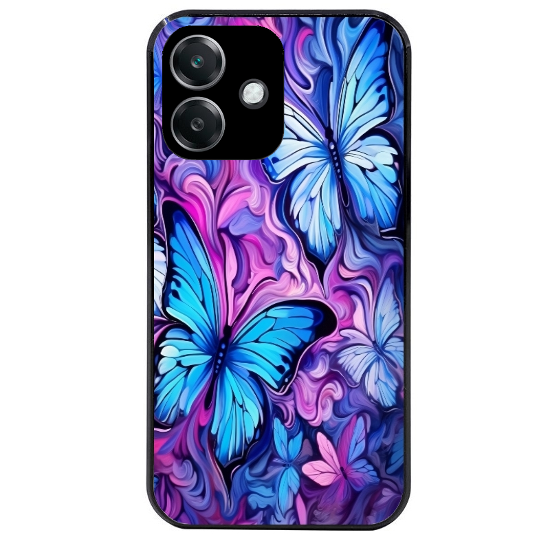 Coque noire taperso pour OPPO A40 avec motif papillon violet uv protection antichoc personnalisée