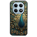 Coque noire taperso pour POCO M8 5G et PRO 5G avec motif paon mandala protection antichoc personnalisée
