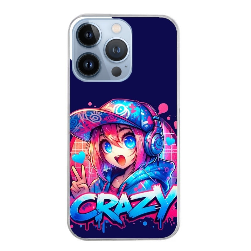 Coque taperso pour Iphone 14 et PRO PLUS PRO MAX avec motif anime crazy protection antichoc personnalisée