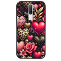 Coque noire taperso pour OPPO A5 A9 2020 avec motif coeur et leopard protection antichoc personnalisée