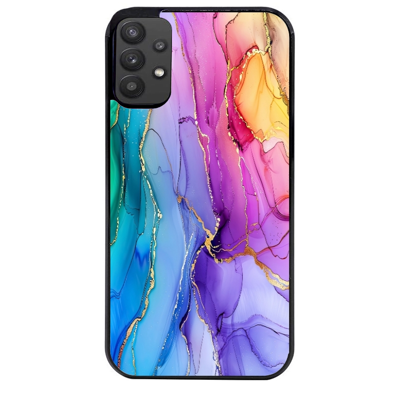 Coque noire taperso pour galaxy A22 A32 A52 A52S 4G 5G  avec motif marbre tie dye protection antichoc personnalisée