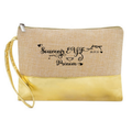 Pochette personnalisée souvenir EVJF en jute et doré en jute et doré