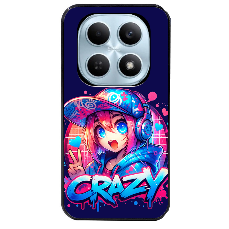 Coque noire taperso pour POCO M8 5G et PRO 5G avec motif anime crazy protection antichoc personnalisée