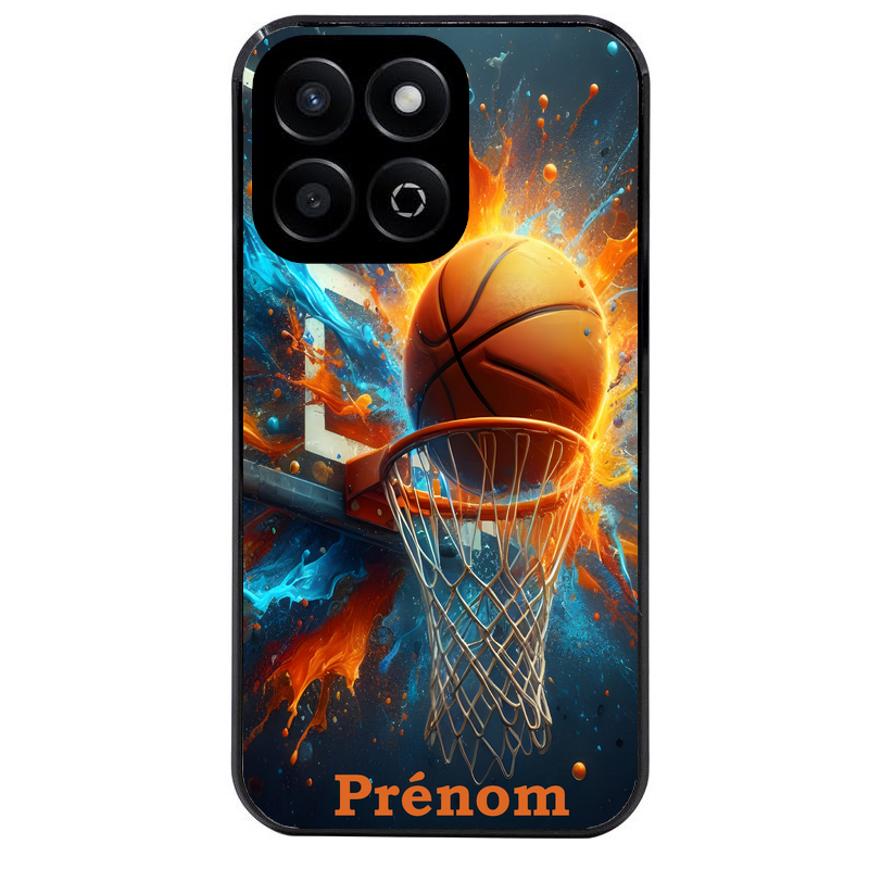 Coque noire taperso pour Honor 70 LITE 90 et LITE avec motif basket ball color personnalise protection antichoc personnalisée