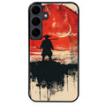 Coque noire taperso pour galaxy A06 A16 A26 A36 A56 avec motif samourai rouge protection antichoc personnalisée