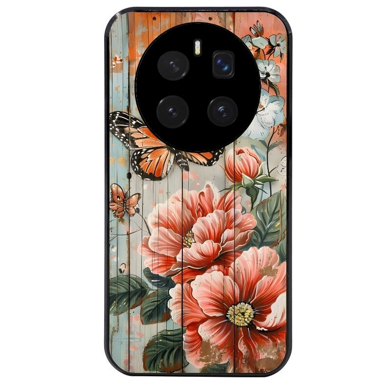 Coque noire taperso pour Magic 7 LITE et PRO avec motif bois et papillon 3 protection antichoc personnalisée