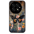 Coque noire taperso pour OnePlus 13 avec motif bois et papillon 2 protection antichoc personnalisée