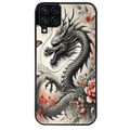 Coque noire taperso pour galaxy A22 A32 A52 A52S 4G 5G  avec motif dragon japan protection antichoc personnalisée