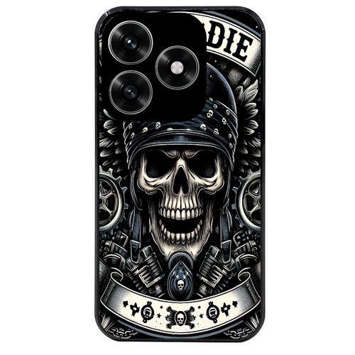 Coque noire taperso pour Honor X6B X5C X5C PLUS avec motif mort motard protection antichoc personnalisée