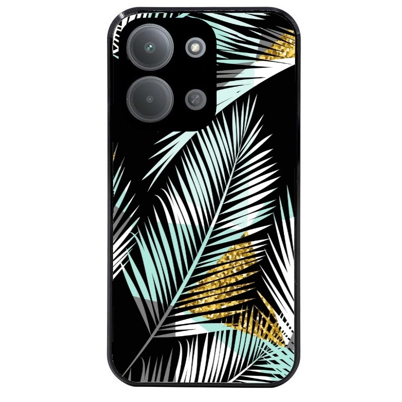 Coque noire taperso pour Redmi 15C 4G et 5G avec motif palmier noir protection antichoc personnalisée