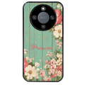 Coque noire taperso pour Magic 5 6 LITE et PRO avec motif bois et fleur avec votre prenom protection antichoc personnalisée