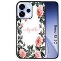 Coque noire taperso pour OPPO Reno 15 et F FS 5G avec motif cadre fleur pastel personnalisee protection antichoc personnalisée