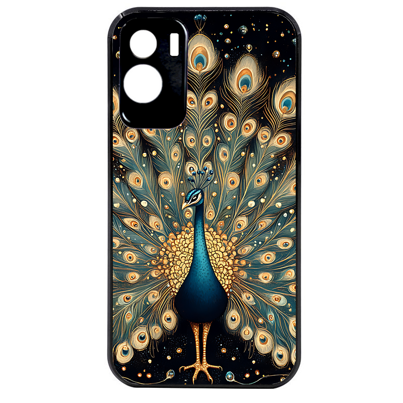 Coque noire taperso pour Honor 70 LITE 90 et LITE avec motif paon mandala protection antichoc personnalisée