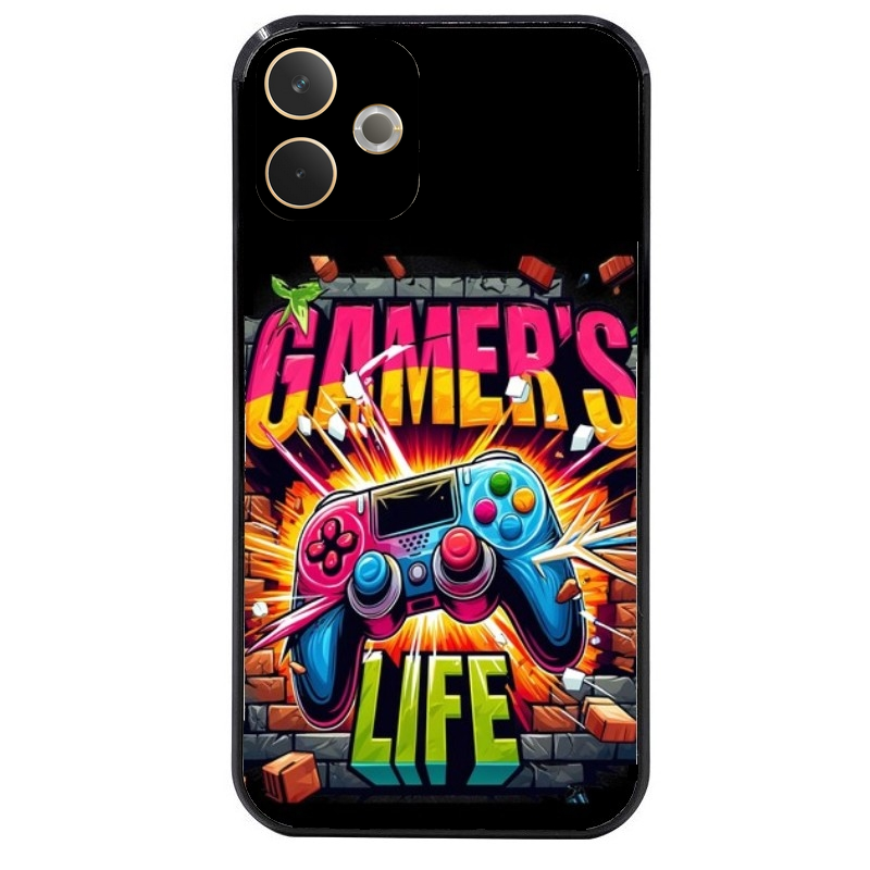 Coque noire taperso pour OPPO A5 PRO 4G et 5G avec motif gamer life protection antichoc personnalisée