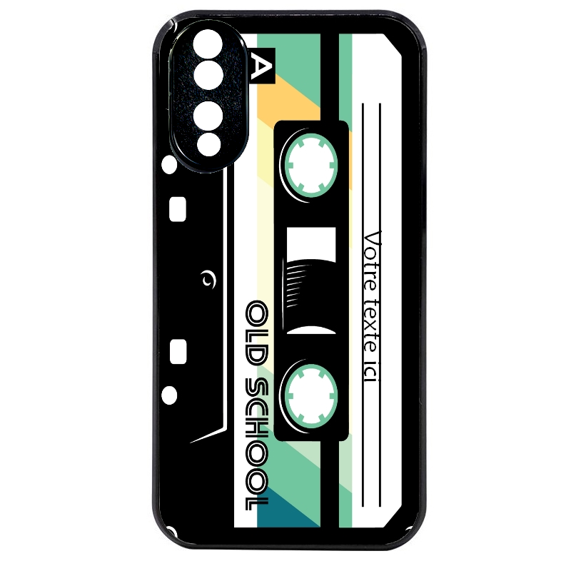 Coque noire taperso pour Honor 70 LITE 90 et LITE personnalisable avec motif cassette vintage protection antichoc personnalisée