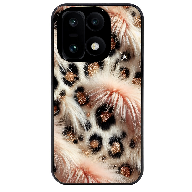 Coque noire taperso pour OnePlus 15 avec motif effet fourrure leopard 1 protection antichoc personnalisée