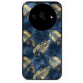 Coque noire taperso pour Redmi A3 avec motif palmier bleu protection antichoc personnalisée