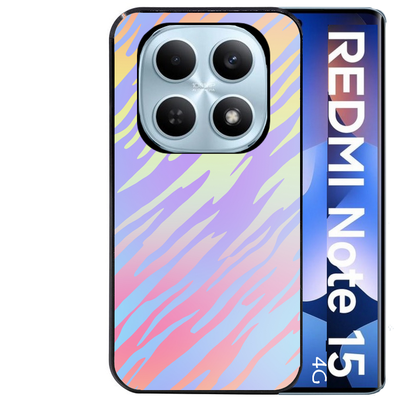 Coque noire taperso pour Redmi Note 15 et PRO PLUS 4G 5G avec motif zebre pastel protection antichoc personnalisée