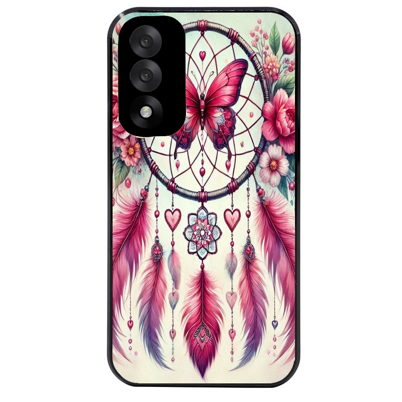 Coque noire taperso pour OnePlus Nord 5 avec motif dreamcatcher et papillon protection antichoc personnalisée