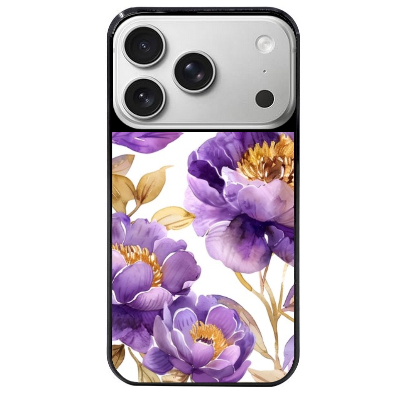 Coque noire taperso pour Iphone 17 17E AIR MAX PRO avec motif fleur pivoine protection antichoc personnalisée