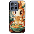 Coque noire taperso pour Moto Edge 60 et Neo Fusion Pro avec motif dragon ramen 3 protection antichoc personnalisée