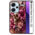 Coque noire taperso pour Redmi Note 13 PRO PLUS 5G avec motif tete de mort skull plume protection antichoc personnalisée
