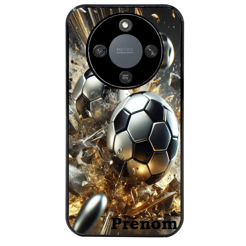 Coque noire taperso pour Magic 5 6 LITE et PRO avec motif foot metal personnalisee protection antichoc personnalisée