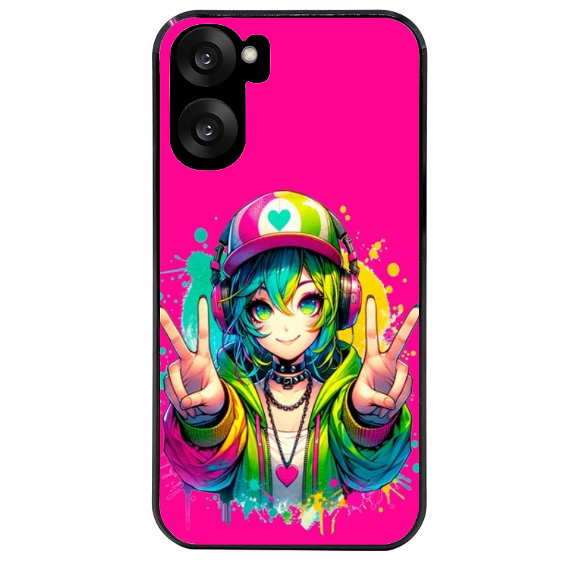 Coque noire taperso pour OnePlus Nord CE5 avec motif anime manga et tag protection antichoc personnalisée
