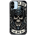 Coque noire taperso pour Redmi A1 et A2 avec motif mort motard protection antichoc personnalisée