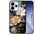 Coque noire taperso pour OPPO Reno 15 et F FS 5G avec motif fleur blanche protection antichoc personnalisée