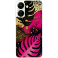 Coque taperso pour POCO C65 4G avec motif tropical rose et des fleurs protection antichoc personnalisée